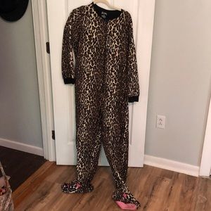 Leopard footie pajamas